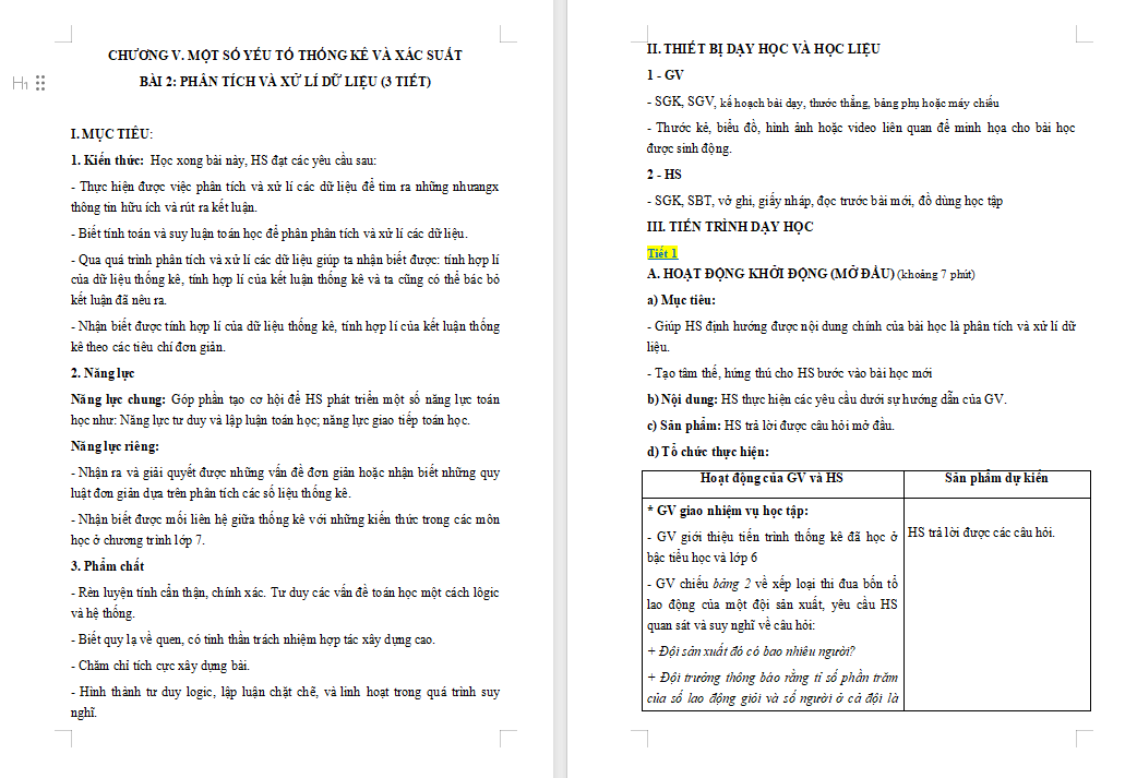 Phân tích và xử lí dữ liệu