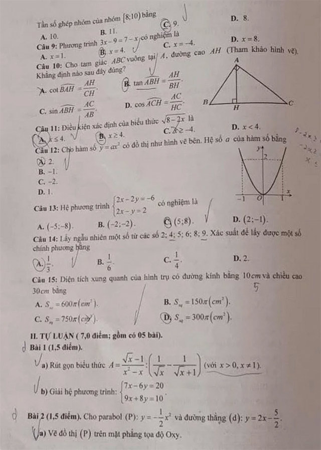 Đề thi vào 10 môn Toán THPT Chuyên Kiên Giang