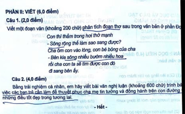 Đề thi vào lớp 10 môn Văn Đà Nẵng năm 2025