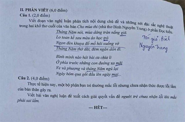 Đề thi tuyển sinh lớp 10 Đồng Tháp môn Văn năm 2025 -2026