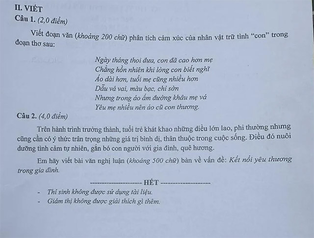 Đề thi vào 10 môn Văn Kon Tum năm 2025