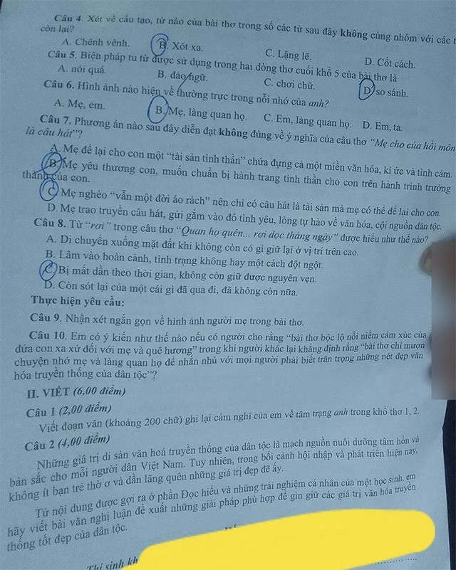 Đề thi vào lớp 10 môn Văn tỉnh Phú Yên năm 2025