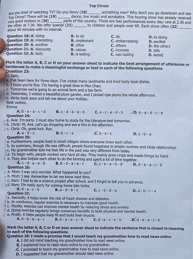 Đề thi vào lớp 10 môn Tiếng Anh Hải Dương năm 2025