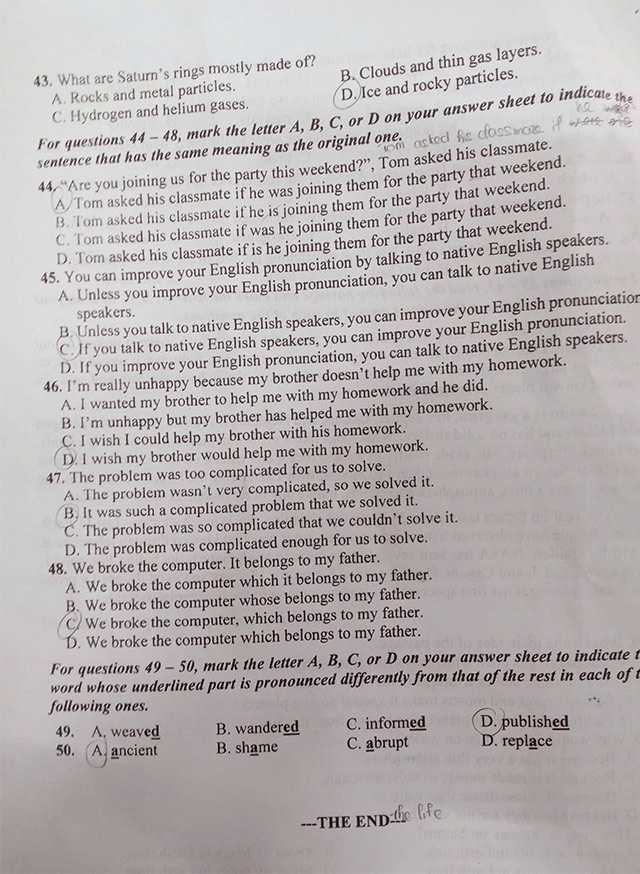 Đề thi vào lớp 10 môn Tiếng Anh THPT Chuyên Lâm Đồng