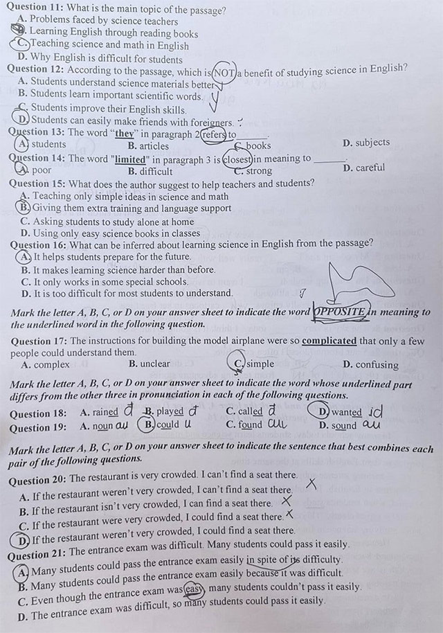 Đề thi vào lớp 10 môn Anh Nghệ An năm 2025