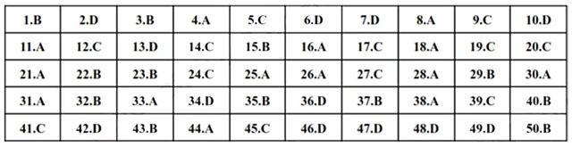 Đáp án đề thi vào 10 môn Tiếng Anh Ninh Bình năm 2025