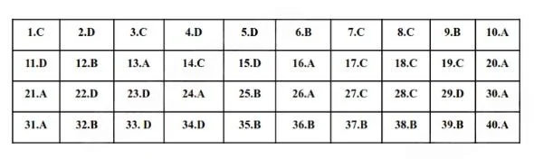 Đáp án đề thi vào 10 môn Anh Thái Bình 2025