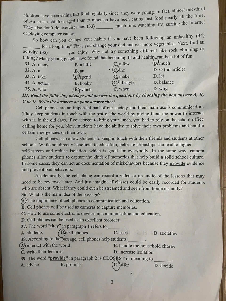 Đề thi vào 10 tiếng Anh Thanh Hóa