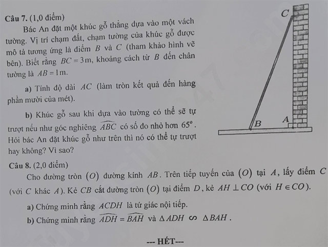 Đề thi vào lớp 10 môn Toán Đồng Tháp năm 2025