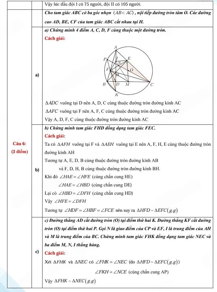 Đáp án đề thi vào lớp 10 môn Toán Huế