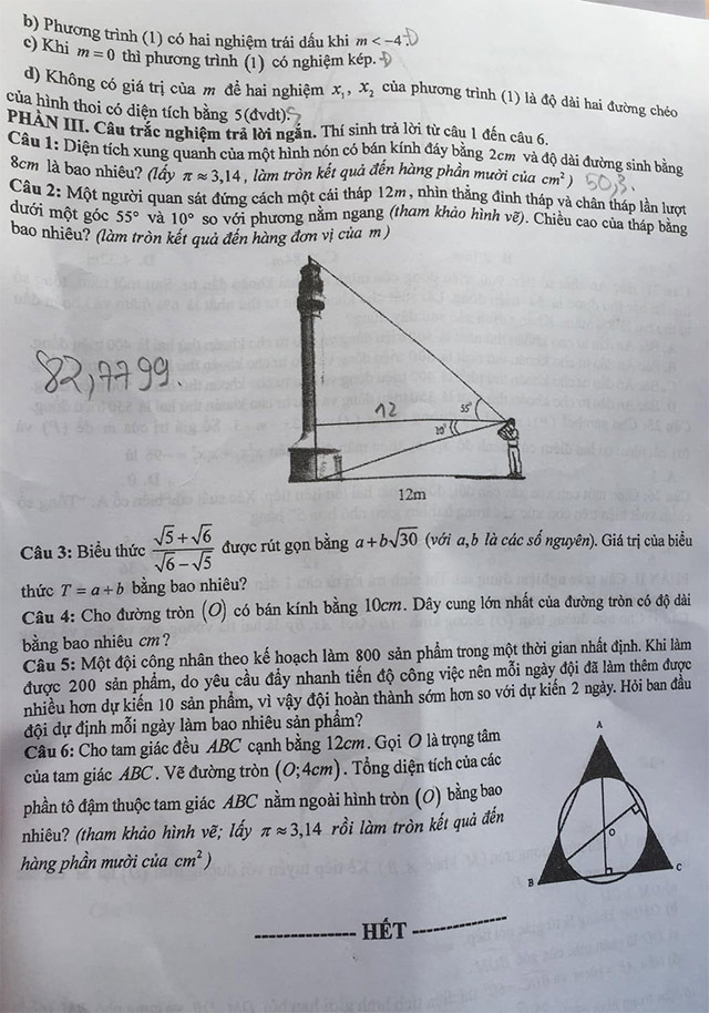Đề thi vào lớp 10 môn Toán Hưng Yên năm 2025
