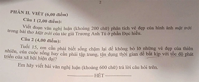 Đề thi vào lớp 10 môn Văn Khánh Hòa năm 2025