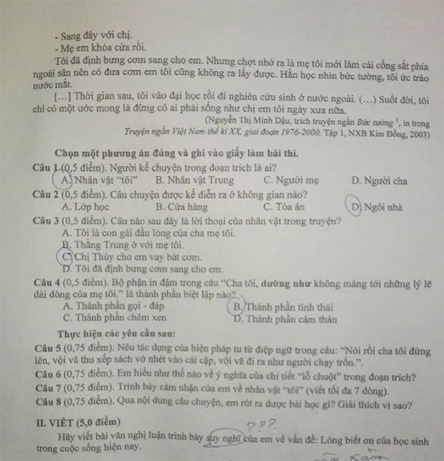 Đề thi vào lớp 10 môn Văn Quảng Nam năm 2025