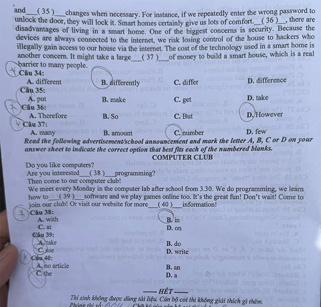 Đề thi vào lớp 10 Anh Hưng Yên năm 2025