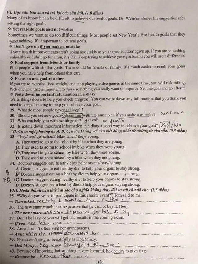 Đề thi vào lớp 10 môn Anh Phú Thọ năm 2025