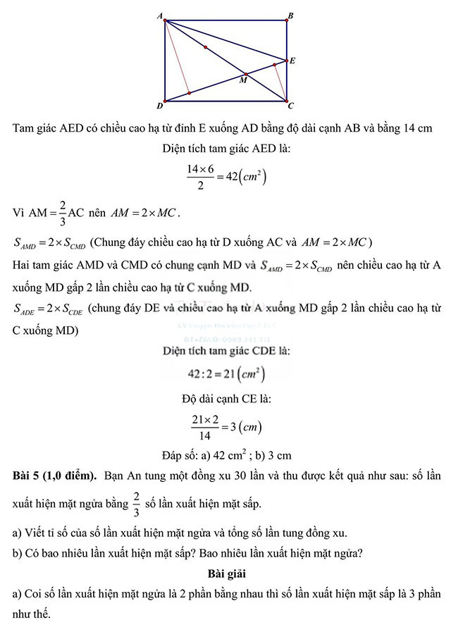 Đáp án đề thi vào lớp 6 môn Toán THCS Chu Văn An, THCS Chùa Hang II