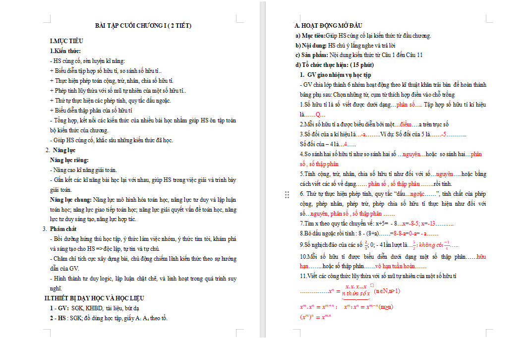 Bài tập cuối chương 1