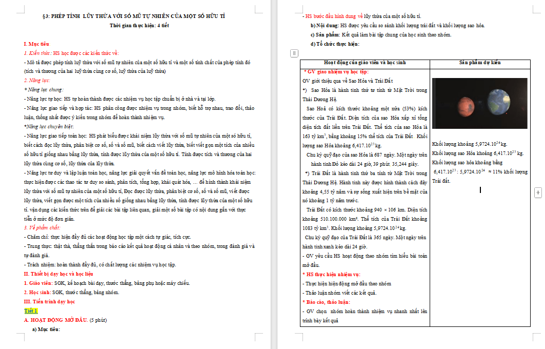 Phép tính lũy thừa với số mũ tự nhiên của một số hữu tỉ