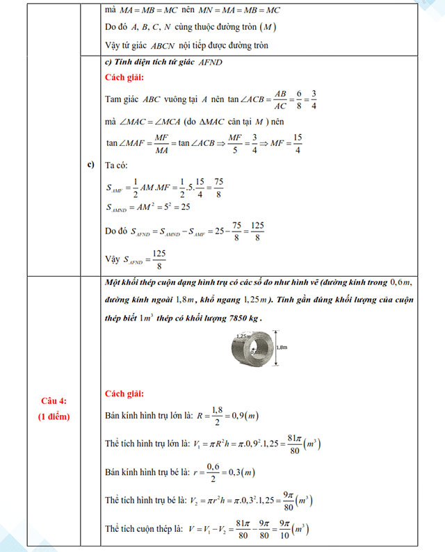 Đáp án đề thi vào lớp 10 môn Toán An Giang