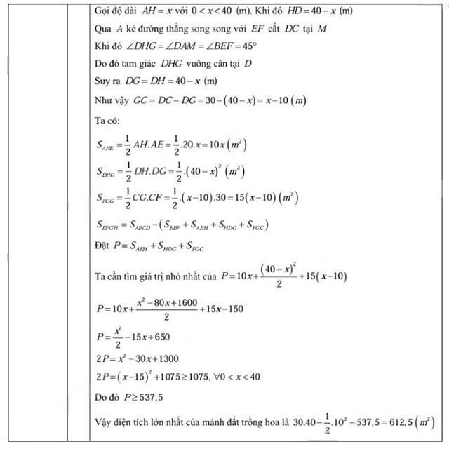 Đáp án đề thi vào lớp 10 môn Toán Bắc Giang