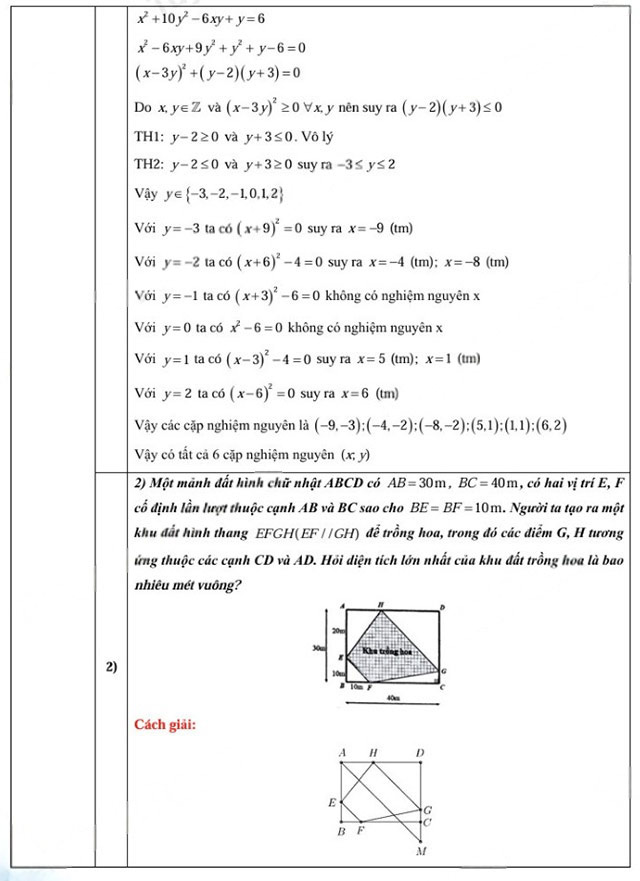 Đáp án đề thi vào lớp 10 môn Toán Bắc Giang