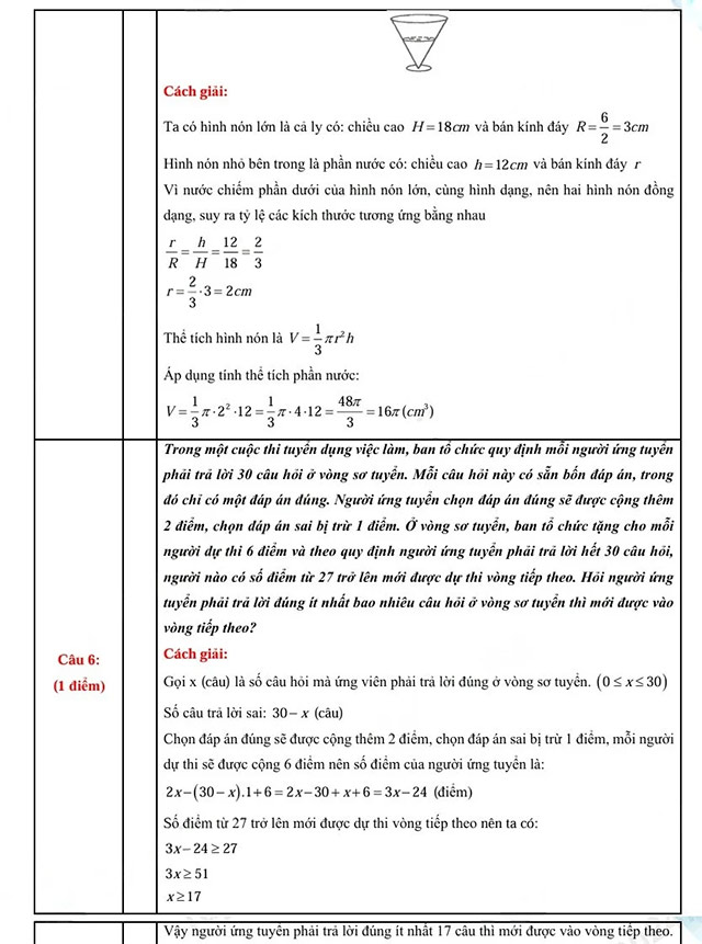 Đáp án đề thi vào môn Toán Bắc Kạn