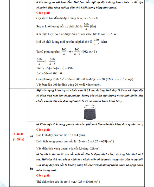 Đáp án đề thi vào 10 môn Toán Hải Dương