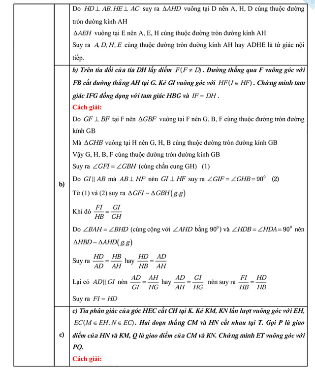 Đáp án đề thi vào lớp 10 môn Toán Nghệ An