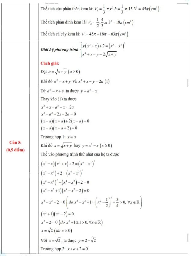 Đáp án đề thi vào 10 môn Toán Phú Thọ