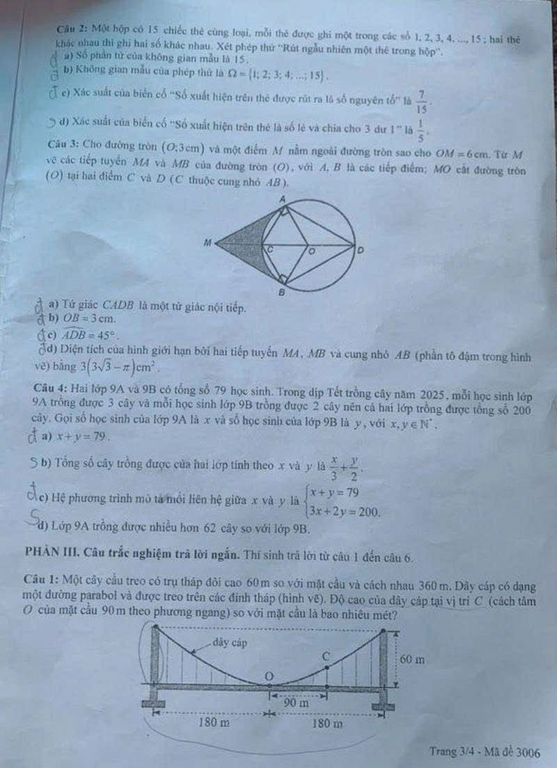 Đề thi vào 10 môn Toán Yên Bái