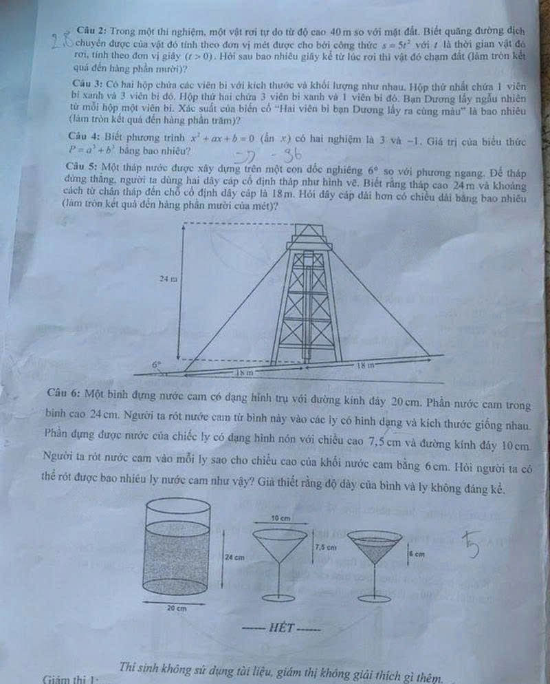 Đề thi vào 10 môn Toán Yên Bái