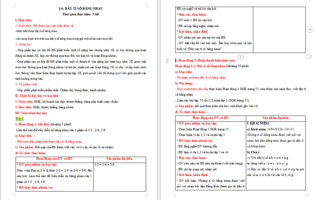 Dãy tỉ số bằng nhau