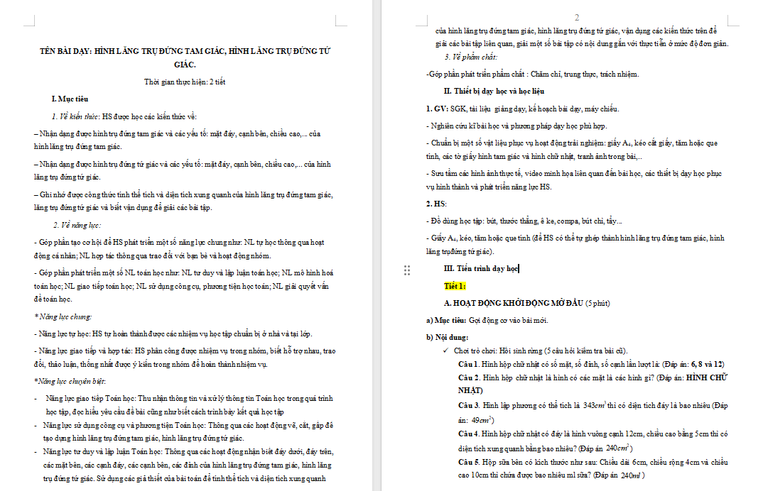 Giáo án Toán 7 Bài 2