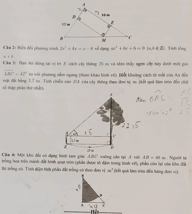 Đề thi vào lớp 10 môn Toán Đắk Nông năm 2025