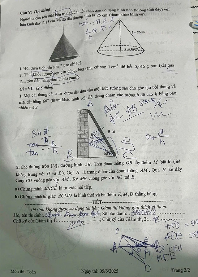 Đề thi vào lớp 10 môn Toán Tiền Giang năm 2025