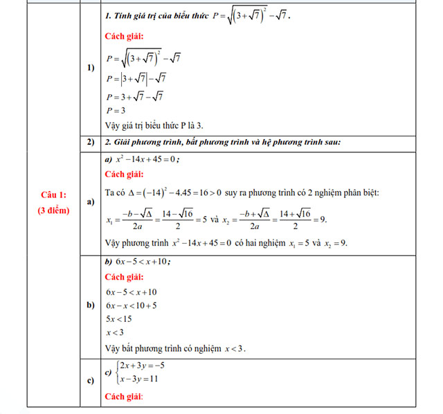 Đề thi vào lớp 10 môn Toán Tiền Giang năm 2025