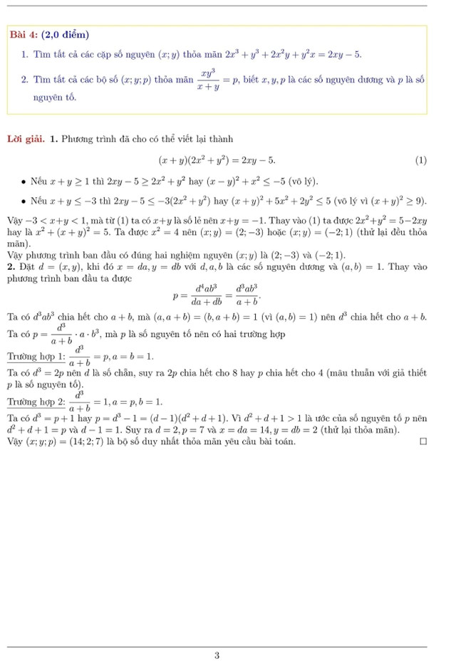 Đáp án đề thi vào 10 môn Toán Chuyên Lam Sơn 2025