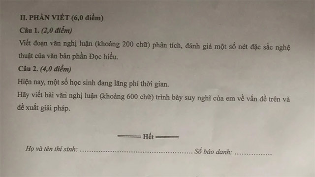 Đề thi vào lớp 10 môn Văn Bắc Ninh năm 2025