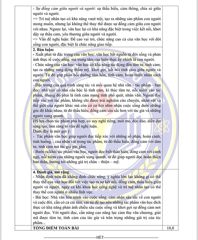 Đề thi vào 10 môn Văn Chuyên Hùng Vương 2025