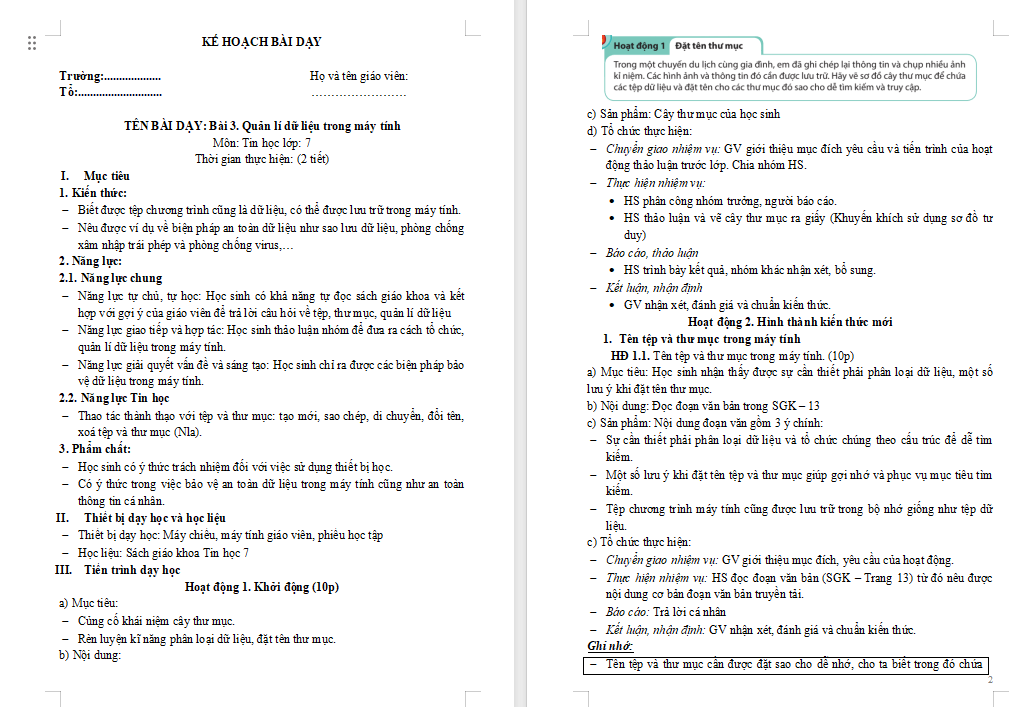  Quản lí dữ liệu trong máy tính