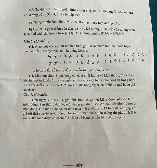 Đề thi vào lớp 10 môn Toán Long An năm 2025