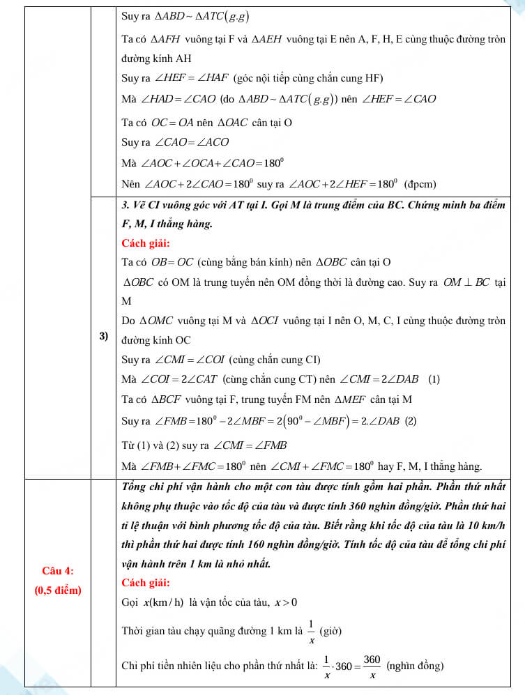 Đáp án đề thi vào 10 Toán Vũng Tàu
