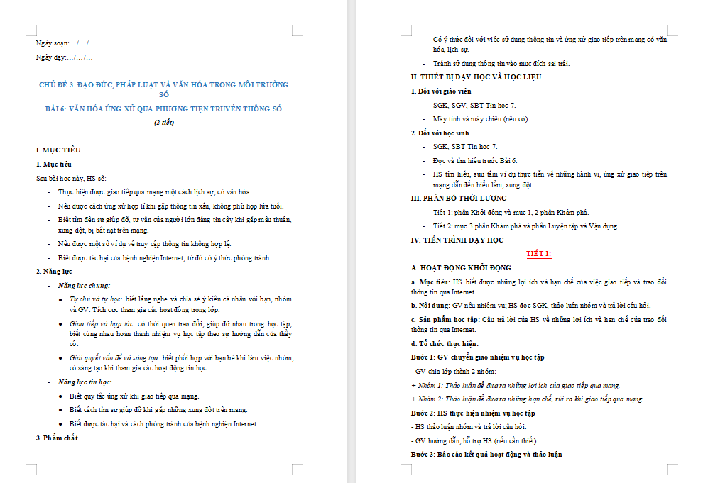 Giáo án PowerPoint Tin học 7 Bài 6 CTST