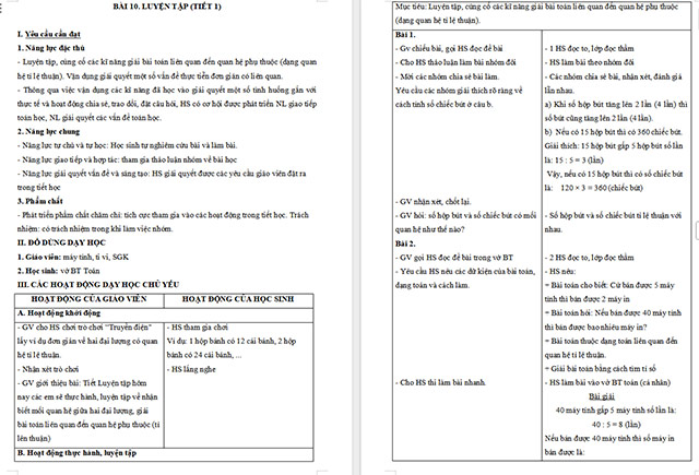 Giáo án Toán 5 Luyện tập