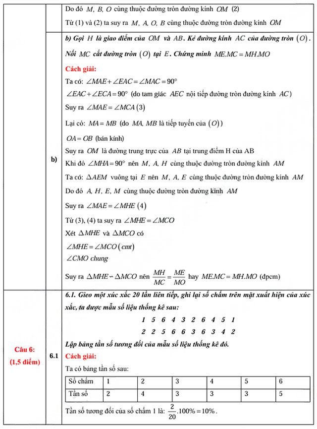 Đáp án đề thi vào 10 môn Toán Long An