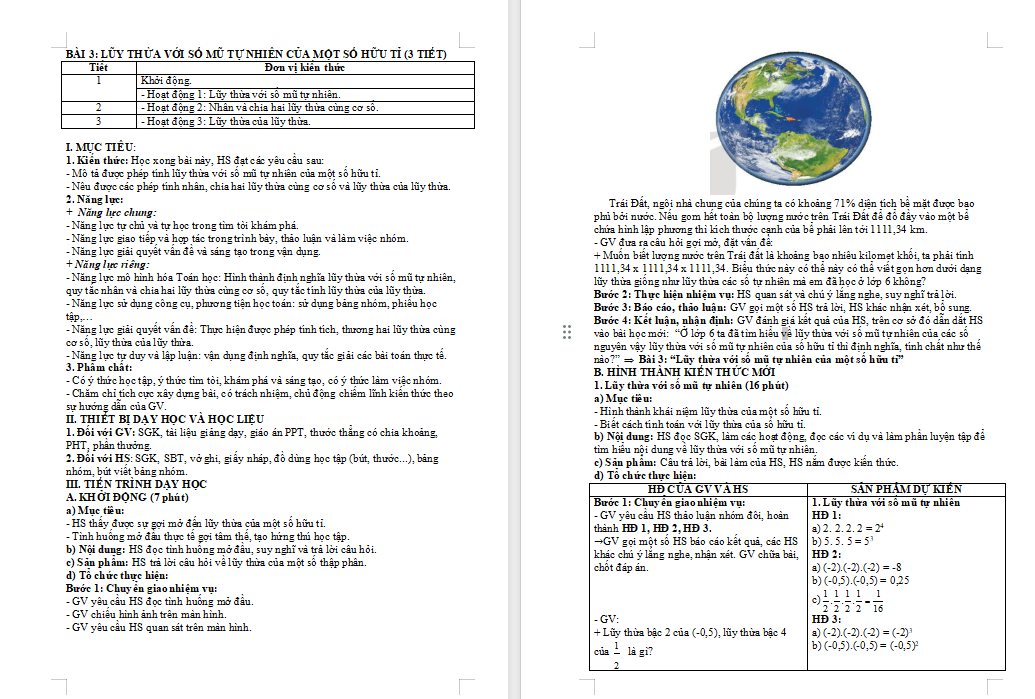 Lũy thừa với số mũ tự nhiên của một số hữu tỉ