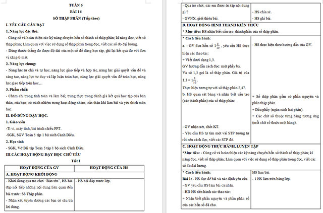 Giáo án Toán 5 Số thập phân (tiếp theo)