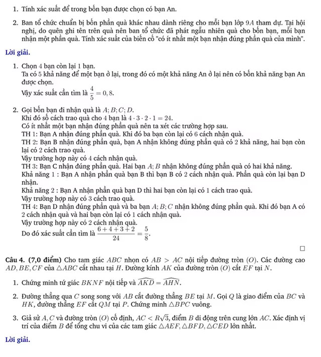 Đáp án đề thi vào 10 môn Toán Chuyên Phan Bội Châu