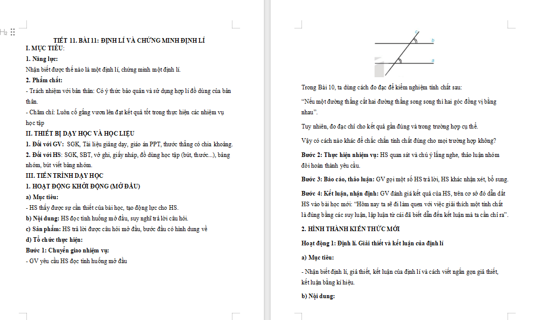  Định lí và chứng minh định lí