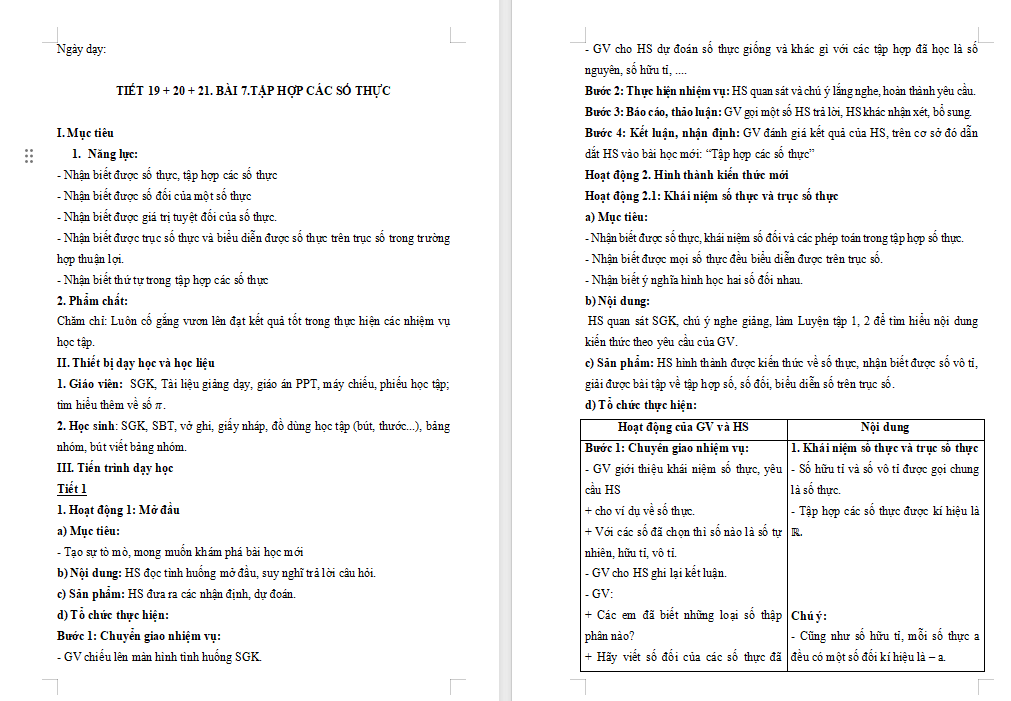 Tập hợp các số thực